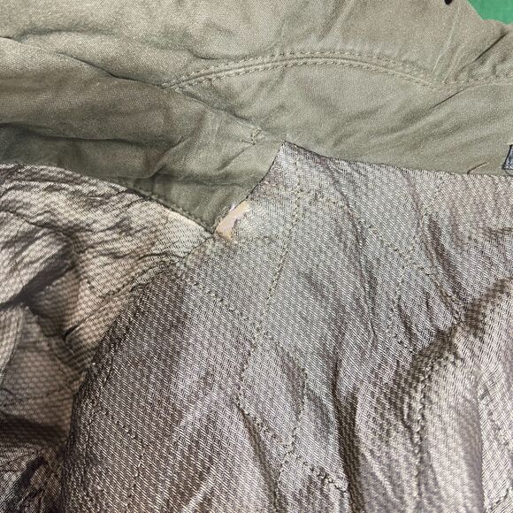 Vtg Burberry Women Green Beige Long Sleeves Zip Snap Coat Jacket Sz 40 US 6 - Picture 6 of 9